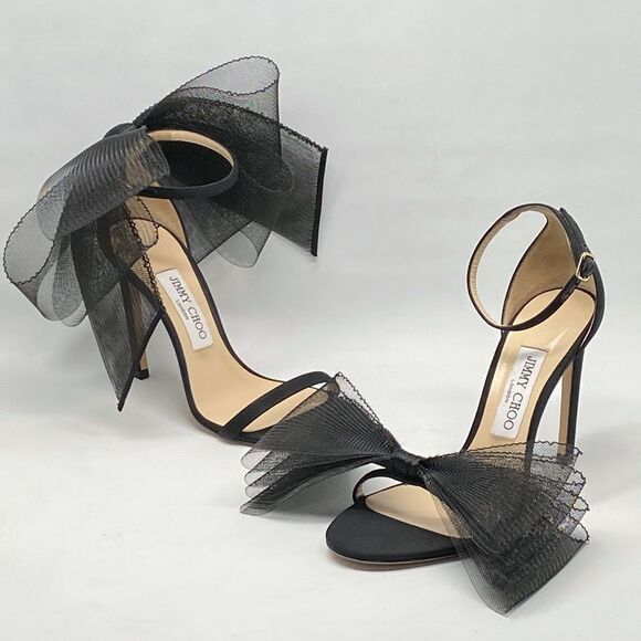 Jimmy Choo Aveline bow detail sandals size 37.5 - Picture 10 of 13